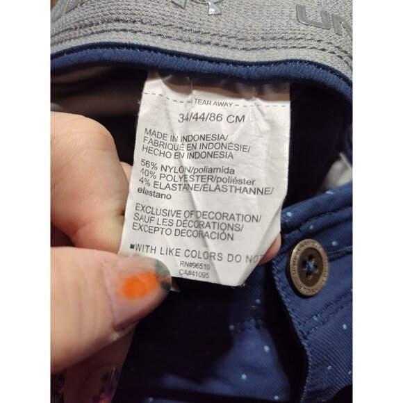 Under Armour Men's HeatGear Loose Golf Shorts 34 Navy Polka Dot - Picture 3 of 7